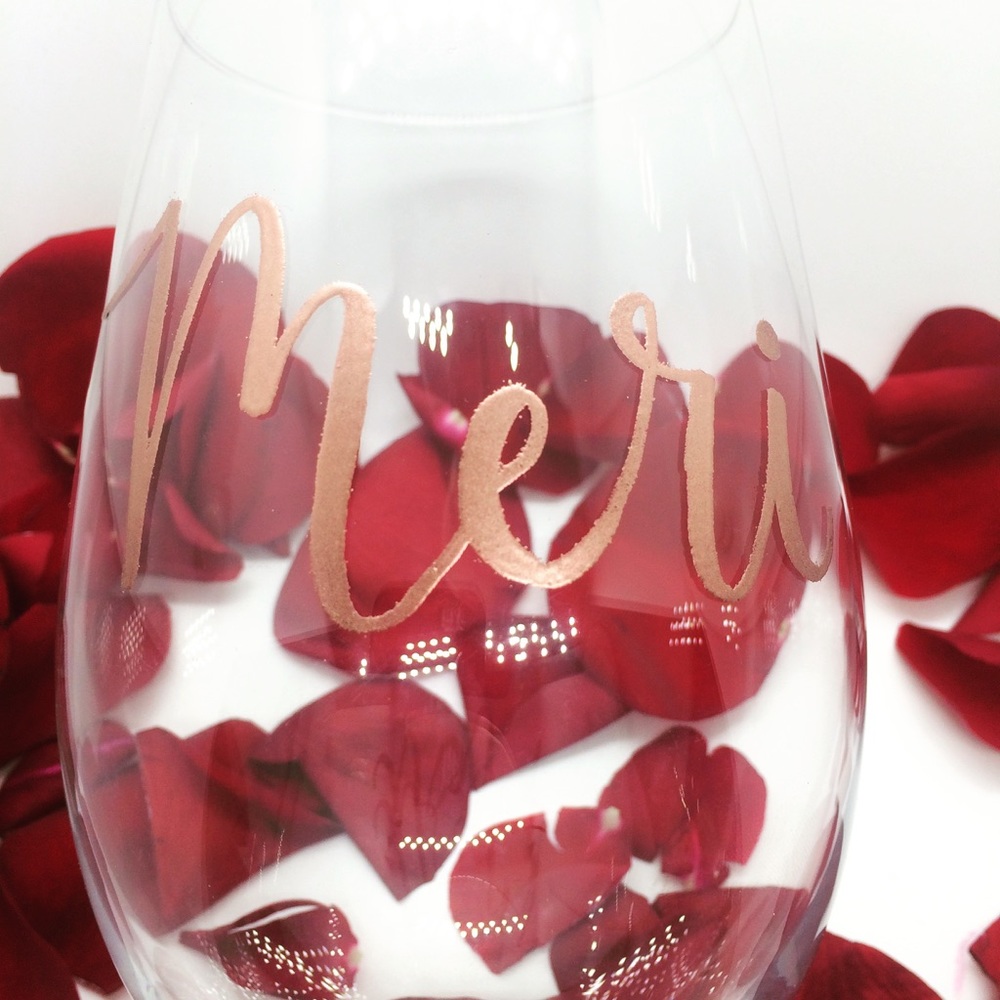 Personalized Stemless Wine Glasses